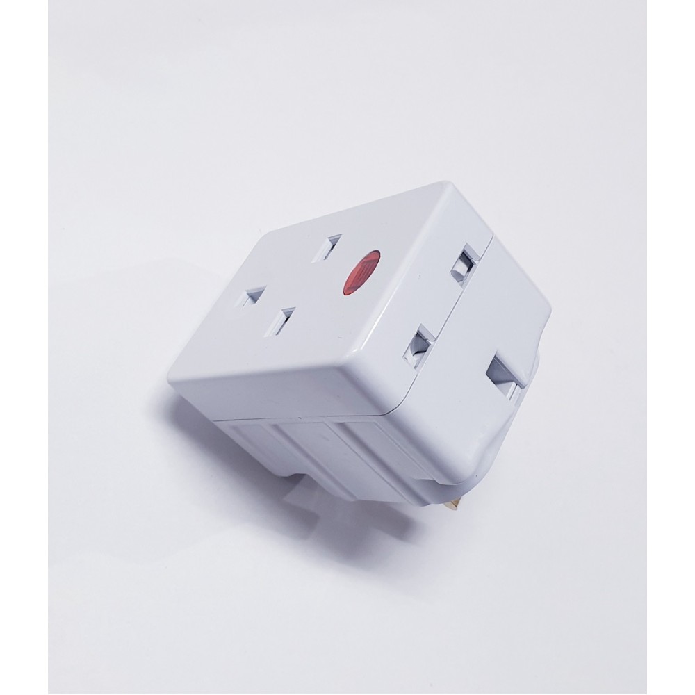 UK 13A 3WAY ADAPTOR WITH NEON