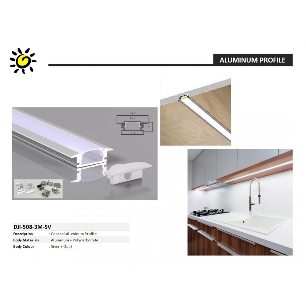 DJI-508-3MTR CONCEAL ALUMINIUM PROFILE